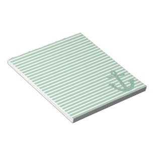 Girly Mint Glitter Anchor Anteckningsblock