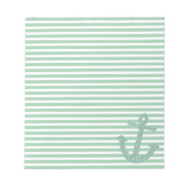 Girly Mint Glitter Anchor Anteckningsblock