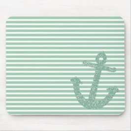 Girly Mint Glitter Nautical Anchor Musmatta