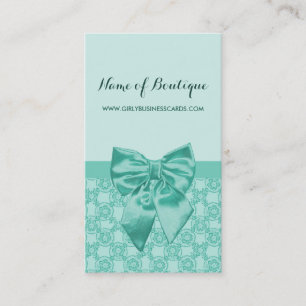 Girly Mint Grönt Snöre Mönster Feminine Ribbon Visitkort