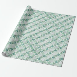 Girly Mint Pearl Sjöjungfru Glitter Presentpapper