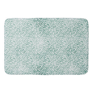 Girly Mint White Leopard Skriv ut Badrumsmatta