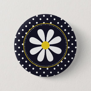 Girly Mod Daisy och Polka dots Knapp