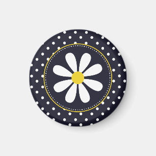 Girly Mod Daisy och Polka dots Magnet