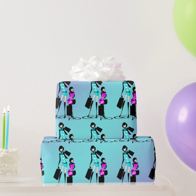 Girly mode-modeller shoppingparis presentpapper (Festgåvor)