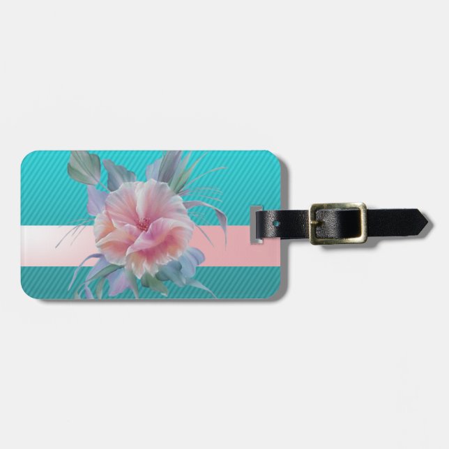 Girly Modern Chic Flowers , Rand Bagagebricka (Horisontell Framsida)