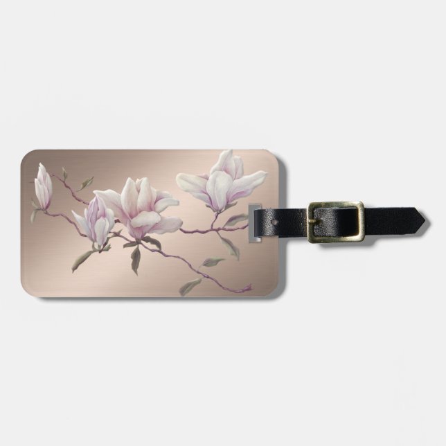 Girly Modern Chic Magnolia Bagagebricka (Horisontell Framsida)