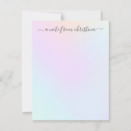 Girly Modern HoloGraph Feminine Snyggt Script Anteckningskort