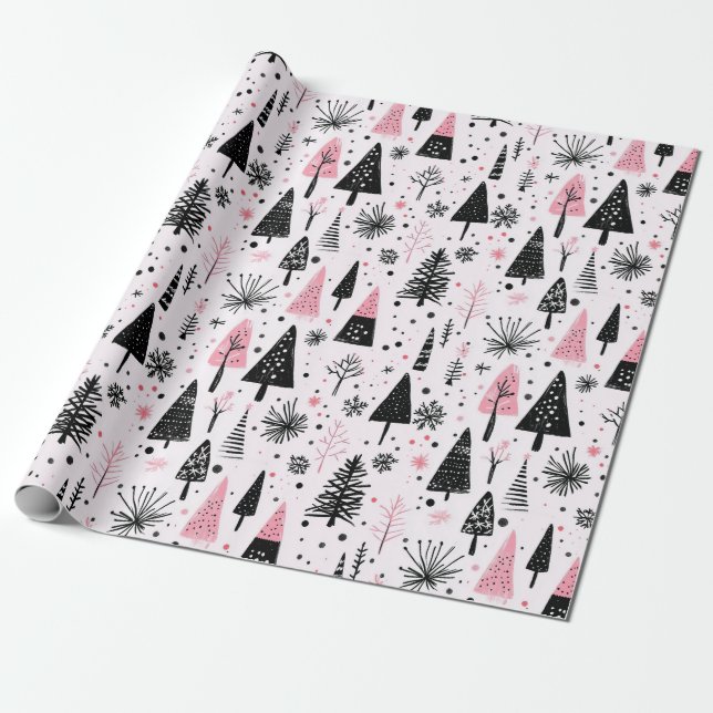 Girly Modern jul Presentpapper (Utrullad)