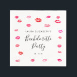 Girly Modern Kiss Lipstick Bachelorette Party Pappersservett<br><div class="desc">Girly Modern Kiss Lipstick Bachelorette Party Napkins med rosa red and lila lipstick kisses 💋 Perfekt för ditt bachelorette Party eller bachelorette helg bord!</div>