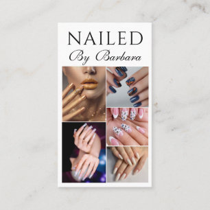 Girly Modern Photo Nail Artist Technician QR Code Visitkort