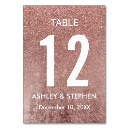 Girly Modern Ro Guld Glitter-Bordsnumren Bordsnummer