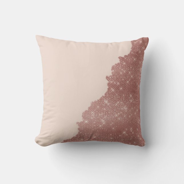 Girly Modern Ro Guld Glitter  Rosa Split Kudde (Framsida)