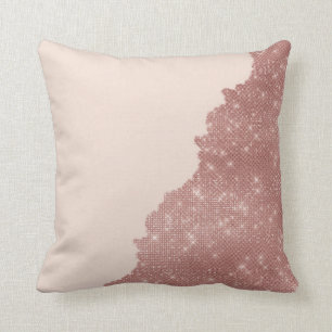 Girly Modern Ro Guld Glitter Rosa Split Kudde