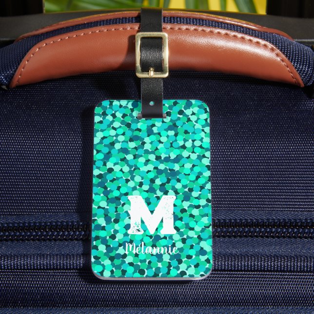 Girly Modern Roligt Monogrammed Bagagebricka (Framsida Insitu 2)