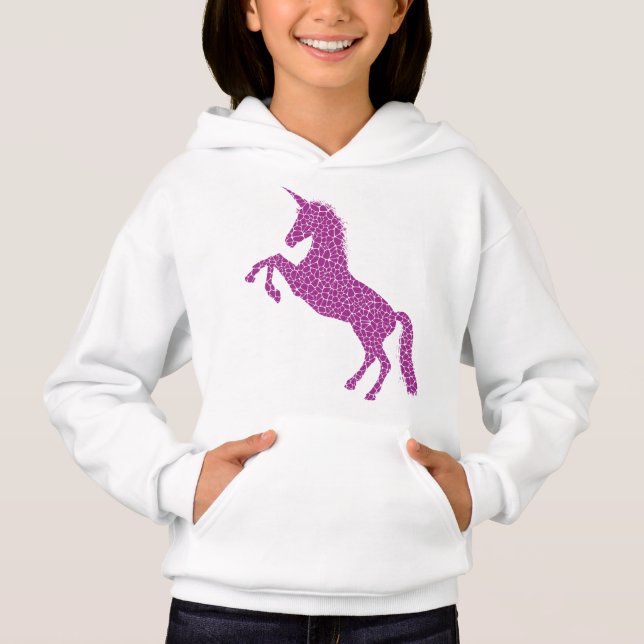 Girly Modern Rosa Unicorn T Shirt (Framsida)