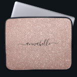 Girly Modern Script Rosa ros Guld Glitter Gnistra Laptop Fodral<br><div class="desc">Sleeve för Girly Modern Script Rosa ros Guld Glitter Gnistra</div>