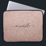 Girly Modern Script Rosa ros Guld Glitter Gnistra Laptop Fodral<br><div class="desc">Sleeve för Girly Modern Script Rosa ros Guld Glitter Gnistra</div>