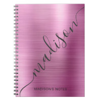 Girly Modern Soft Rosa Metall Monogram Namntecknin