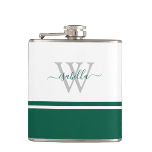 Girly Modern Trendig Monogram Script Emerald Grön Fickplunta