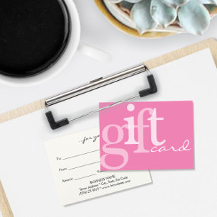 Girly Modern Trendig Typography Rosa Gift-kort Visitkort