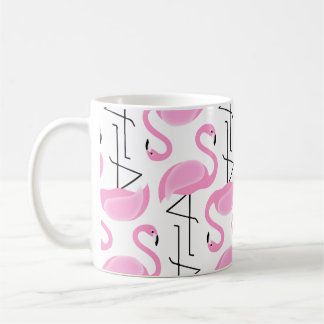 Girly Modern Tropical Rosa Flamingo Pattern Kaffemugg