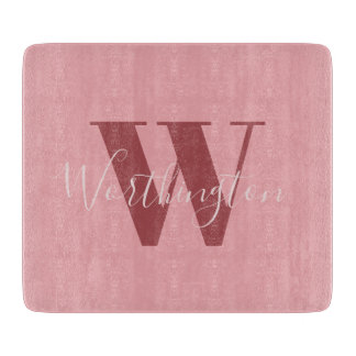 Girly Monogram and Name pink blush red