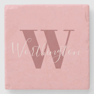 Girly Monogram and Name pink blush red Stenunderlägg