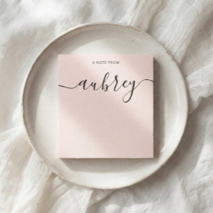 Girly Monogram Calligraphy Rosa Anteckningsblock