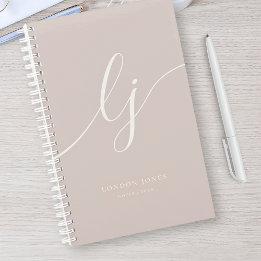 Girly Monogram Calligraphy Rose Ivory Script Name