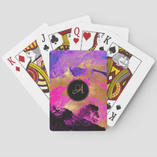 Girly monogram konstnärlig elegant abstrakt mönste casinokort