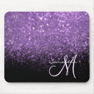 Girly Monogram Lila Glitter Gnistra & Black Musmatta