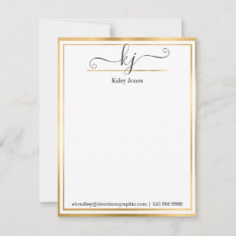 Girly Monogram Namn | Från anteckningskortet Anteckningskort