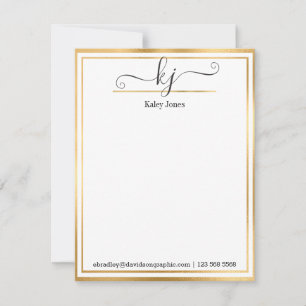 Girly Monogram Namn   Från anteckningskortet Anteckningskort