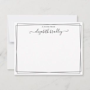 Girly Monogram Namnteckning skript från skrivborde Tack Kort