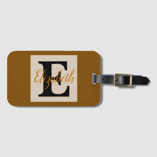 Girly Monogram och Namn rosa lila Luggage Bagagebricka