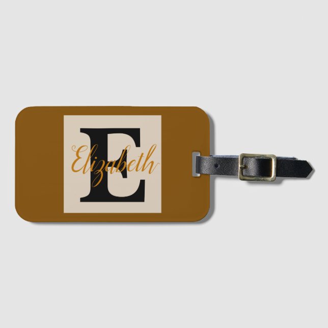 Girly Monogram och Namn rosa lila Luggage Bagagebricka (Framsida horisontal)