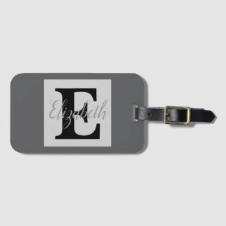 Girly Monogram och Namn rosa lila Luggage Bagagebricka