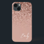 Girly  Monogram Rosa ros Glitter<br><div class="desc">Girly Ro Guld -  Rosa Faux Gnistra och Dripping Glitter Brushed Metall Monogram Namn och Initial Mobil. Det gör perfekten söt 16-årsjubileum,  bröllop,  möhippa,  årsdag,  babydusch eller bachelorette-fest för någon som glam lyxen och chic stilar i kärlek.</div>