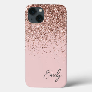 Girly  Monogram Rosa ros Glitter