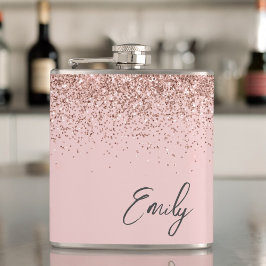 Girly Monogram Rosa ros Glitter Fickplunta