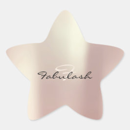 Girly Monogram Sparkly Glitter Rosa  16 Stjärnformat Klistermärke