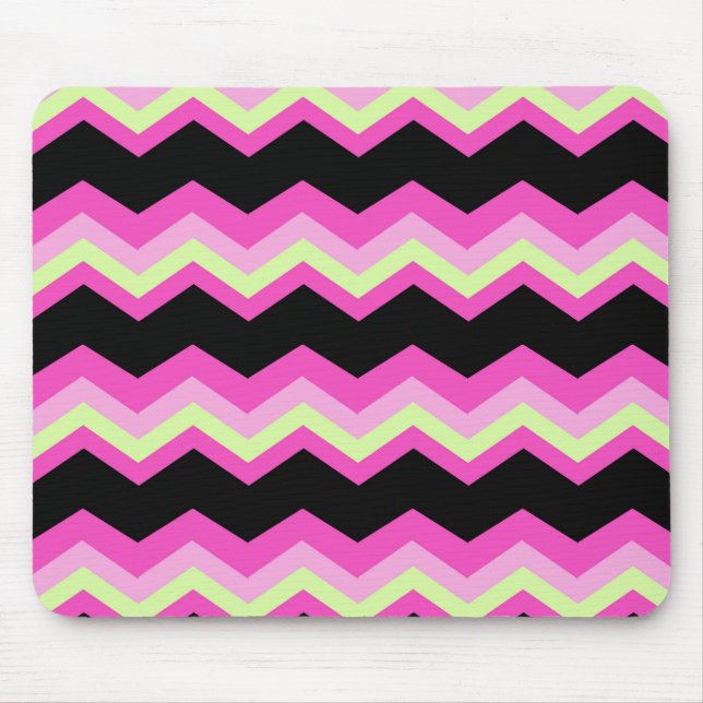 girly mönster zigzag fuchsia shock rosa chevron musmatta (Framsidan)