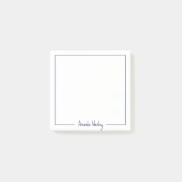 Girly Mörk Lila Monogram Fullt Namn Post-it Block