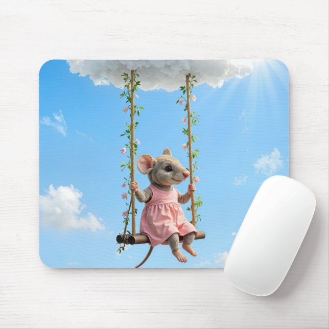 Girly Mouse On a Swing Musmatta (Med mus)