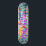 Girly Namn Collage Skateboard med blommor<br><div class="desc">Den här skateboard har en roligt som är gigantisk för blommor med blå bakgrund och ett kollage av namn. Underbar gåva till en tjej som går på en skateboard. Designen är personlig så att du kan anpassa den genom att ändra namn till vad du vill.</div>