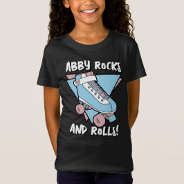 Girly Namn Pastel Blue Rosa Roller Skate T Shirt