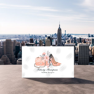 Girly New York Mode Designer QR-kod Visitkort