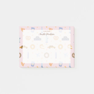 Girly NYC Mönster Baby Rosa Namn Post-it Block