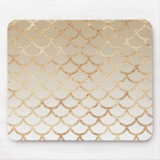 Girly och Glam Ombre Guld Sjöjungfru Glitter Spark Musmatta (Framsidan)